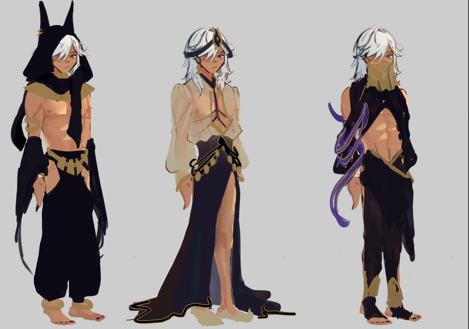Cyno genshin outfit design concepts